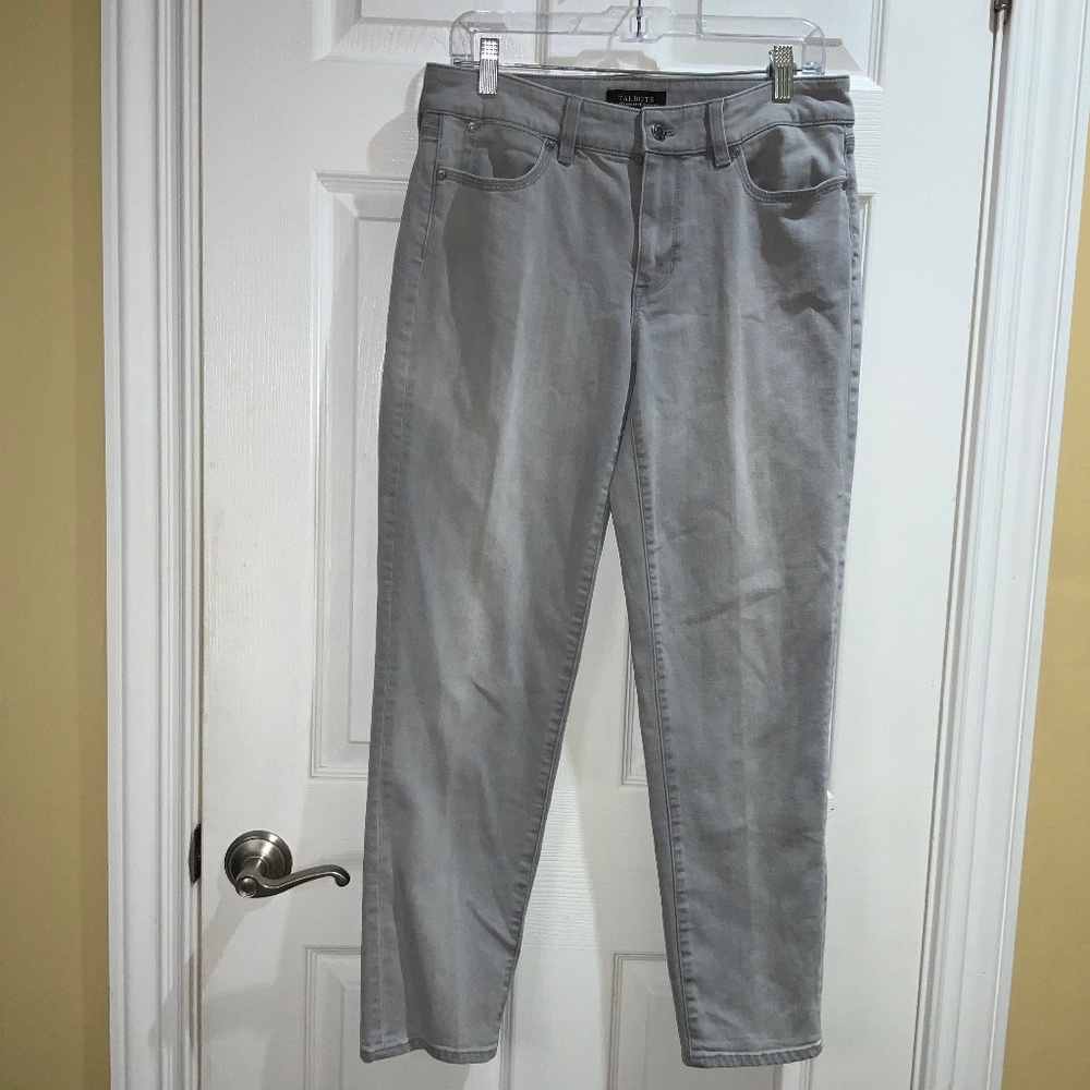 Talbots Flawless Five Pocket Boyfriend gray jeans sz 8